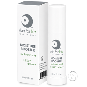 Skin for Life Moisture Booster with Hyaluronic Acid and LSS™ Delivery provides intensive hydration, supports the skin barrier, and improves moisture retention for all skin types.