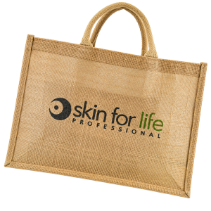Skin for Life Marketing Jute Bag. Client Appreciation Marketing Bag.