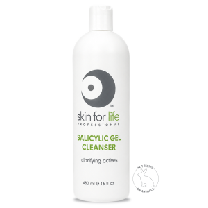 Professional Salicylic Gel Cleanser 480 ml helps remove excess oil and buildup while clarifying congested, blemish-prone skin during esthetic treatments.