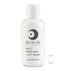 Skin for Life Professional Size 4 fl oz Vita C Serum with Peptide Complex and LSS™ Delivery supports brighter, healthier-looking skin with advanced antioxidant protection.