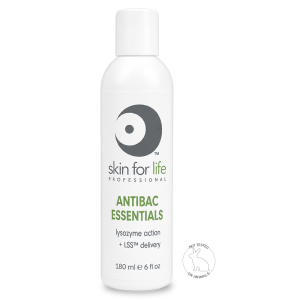 Skin for Life Professional Antibac Essentials 6 fl oz moisturizer with lysozyme action and LSS™ Delivery for licensed estheticians to support acne-prone, oily, and combination skin during professional facial treatments.