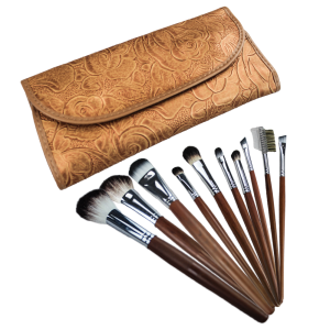 Professional Makeup Brush Set with traveling carrying case.