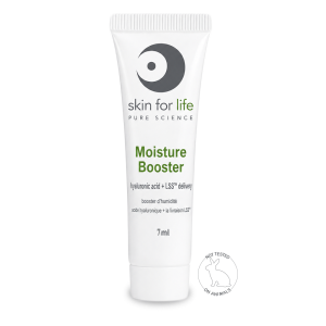 Skin for Life Moisture Booster 7 mL Sample Size with Hyaluronic Acid and LSS™ Delivery provides professional hydration, supports the skin barrier, and improves moisture retention.