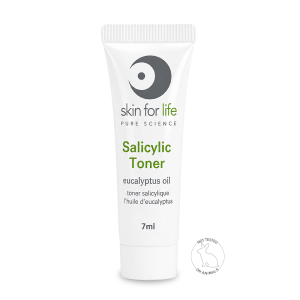 Skin for Life BHA/AHA Toner Sample Size with Probiotic Active for gentle exfoliation, pore refinement, and balanced-looking skin.