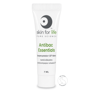 Skin for Life Antibac Essentials 7 mL sample with lysozyme action and LSS™ Delivery, a lightweight moisturizer for acne-prone, oily, and combination skin that supports a balanced skin barrier.