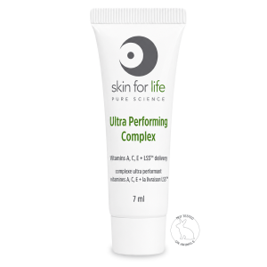 Skin for Life Ultra Performing Complex treatment tube, 10ml, with Vitamins A, C, E, cruelty-free.