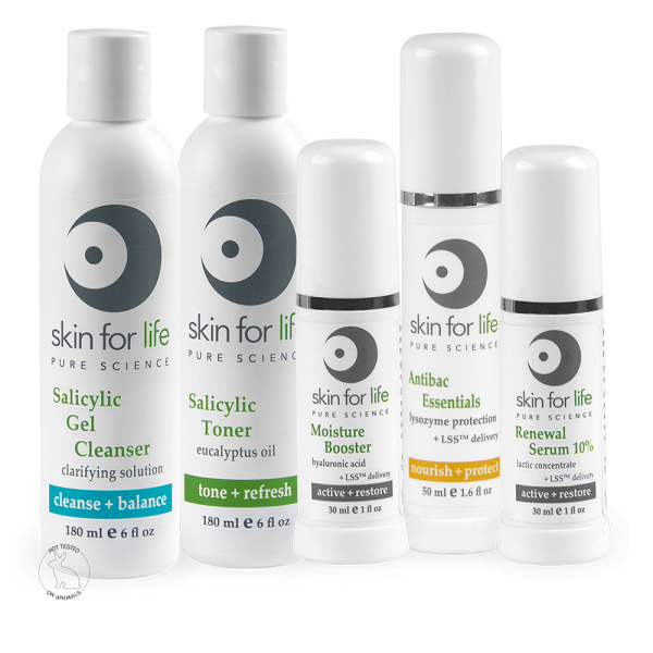 Oily Acne Skin Care Kit for mild, moderate, severe oily skin.