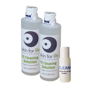 O2 cleaning solution in (2) 8 fl. oz. and 1 fl. oz.