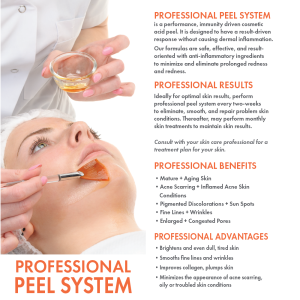 Professional Peel salicylic, lactic, citric Marketing Informational Rack Card.