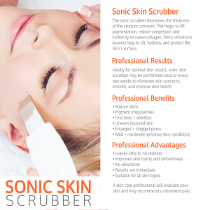 Skin Scrubber Treatment Marketing Informational Rack Card.