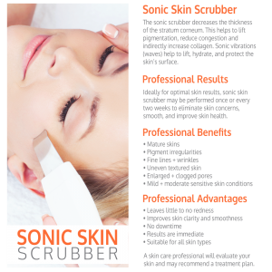 Sonic Skin Scrubber Information Rack Card
