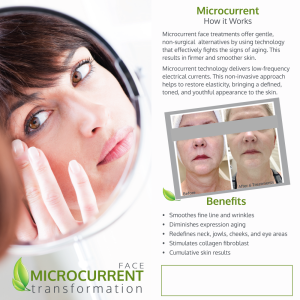 Microcurrent Face Marketing Informational Rack Card.