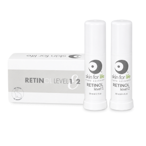 Skin for Life Retinol Level 1 and Level 2 professional age-support skincare serums.