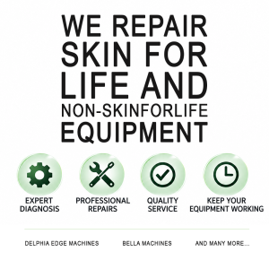 Professional microdermabrasion machine repair and maintenance service for Skin for Life, Delphia Edge, Bella, and other professional skincare equipment brands.